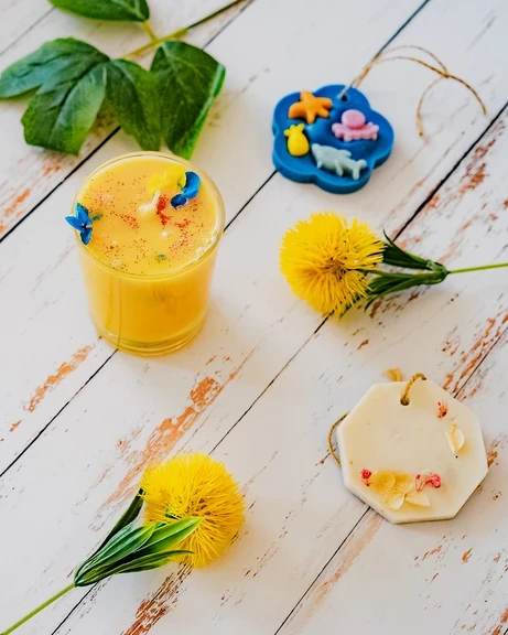 bougie terminée avec 2 fondants
